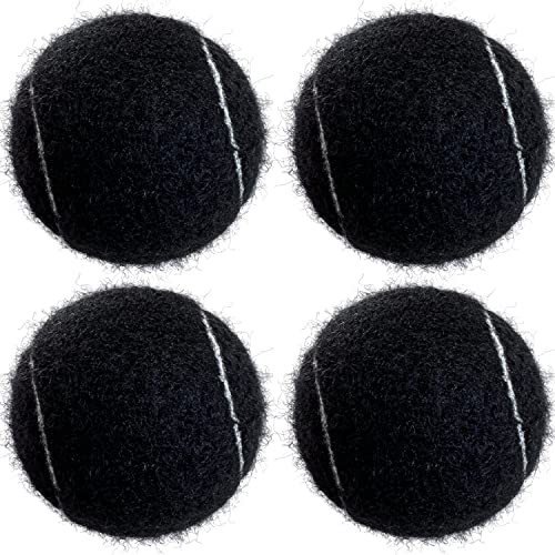 Tennis Balls, 4 Pack Advanced Training & Practice Tennis Balls for Beginners, High Visibility Pet Dog Playing Balls - color: Black