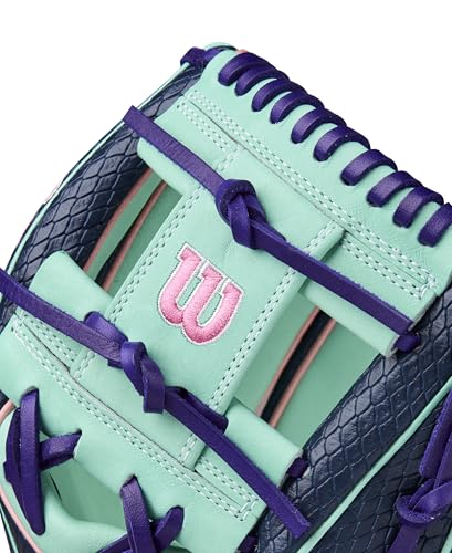 Wilson Fall 2025 A2K® Baseball Gloves - color: Navy/Seafoam/Pink, size: Infield - 11.5"