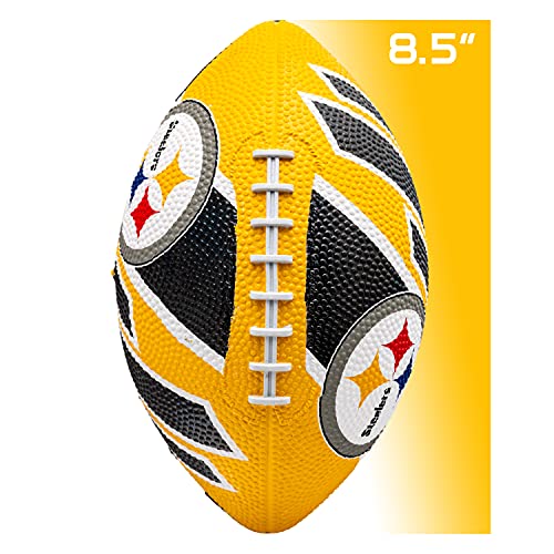 Franklin Sports NFL Team Footballs - Rubber Youth Mini Balls for All Teams - Kids 8.5" Football + Air Pump Sets - Official NFL Licensed - style: Pittsburgh Steelers
