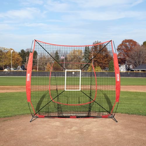 VEVOR 7x7ft Baseball Softball Practice Net, Portable Baseball Training Net for Hitting Batting Catching Pitching, Backstop Baseball Equipment Training Net - style: Net Only(No Frame)