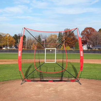 VEVOR 7x7ft Baseball Softball Practice Net, Portable Baseball Training Net for Hitting Batting Catching Pitching, Backstop Baseball Equipment Training Net - style: Net Only(No Frame)
