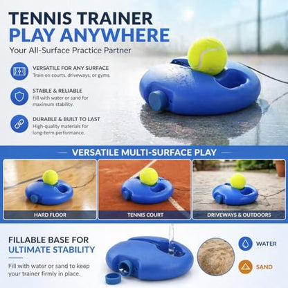 Solo Tennis Trainer Rebound Ball with String, Tennis Practice Rebounder, Portable Solo Tennis Practice for Beginners, Self Tennis Trainer for Backyard and Indoor Training