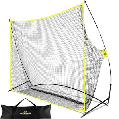 Golf Net, 10x7ft Golf Practice Net with Noise Reduce Silk Target Driving Real Balls, Hitting Nets for Backyard Garage, Improve Chipping Putting Pitching,Gift for Men & Golfers - color: Yellow