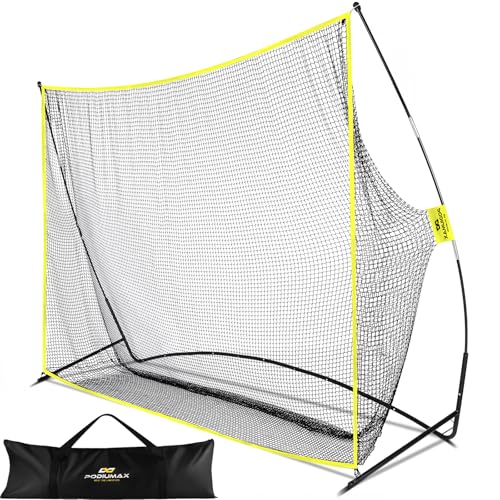 Golf Net, 10x7ft Golf Practice Net with Noise Reduce Silk Target Driving Real Balls, Hitting Nets for Backyard Garage, Improve Chipping Putting Pitching,Gift for Men & Golfers - color: Yellow