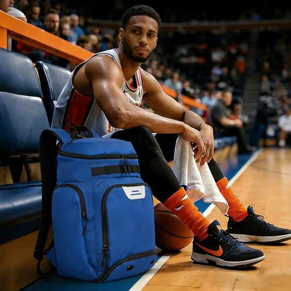 Goloni Basketball Backpack,Large Sports Bag with Ball Compartment & Shoe Compartment, Best for Basketball, Soccer - color: Beautiful Blue