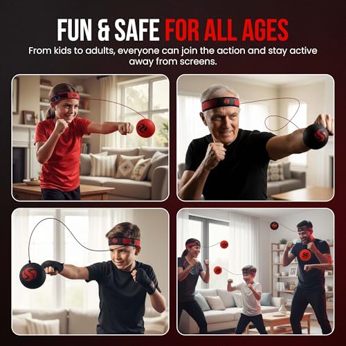 Soul Shift - Boxing Reflex Ball – Dual Competition Set | 2 Adjustable Headbands + 2 Training Balls + App Included | Speed, Agility & Hand-Eye Coordination for Adults & Kids | MMA Training Equipment