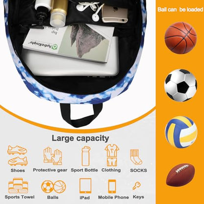 Goloni Soccer Backpack,Basketball Backpack with Ball Compartment & Shoe Compartment,Backpack for Basketball,Soccer - color: Blue Tie Dye