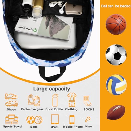 Goloni Soccer Backpack,Basketball Backpack with Ball Compartment & Shoe Compartment,Backpack for Basketball,Soccer - color: Blue Tie Dye