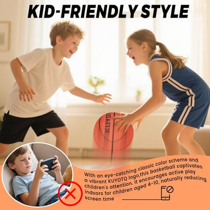 KUYOTQ Size 5 Silent Basketball with Soft Cloth Cover, No Shedding, No Residue, Durable Quiet Indoor Training Basketball, for Apartments & Home Gyms, No Pump Needed
