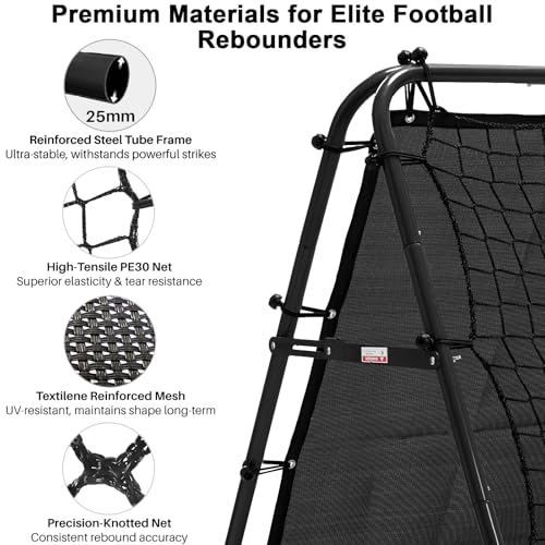 Adjustable Soccer Rebound Net | Double-Angle Soccer Trainer with Steel Frame | Portable Folding Rebounder for Passing & Shooting Practice | Outdoor Sports Equipment for Youth & Adult - size: 4×4×4.3FT