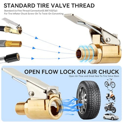 DDJ Bicycle Presta Schrader Valve Adapter, Brass DV AV SV Converter, Air Chuck Quick Connect, Inflation Needle, Air Pump Needle Set Suitable for All Bicycles, Sports Balls and Inflatable Equipment - size: 21-Piece