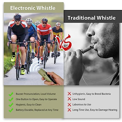 Electronic Whistles, Loudest Electric Whistles 3 Tones High Volume Whistle Hand Held for Coaches Referees Training Whistle Bulk, Outdoor Hiking Emergency Rescue Whistle Gifts - color: Military green