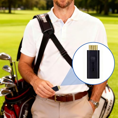 4-Pack Retractable Golf Club Cleaner Brush – Portable Double-Sided Groove Cleaner, Mini Pocket Tool for Men & Women Golfers - color: Black&White