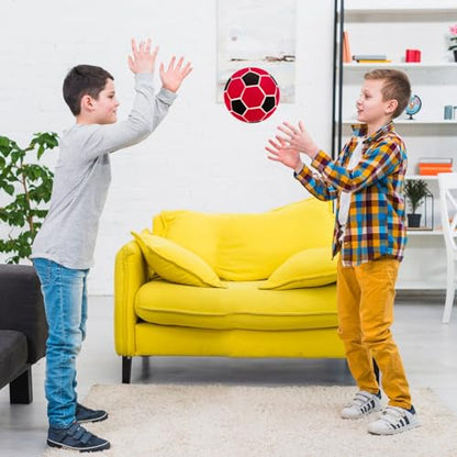 Linkidea Soccer Ball Size 4 for Indoor, Soft Soccer Ball for Inside House, Fun Soccer Gift for Kids with Pump (Black & Red), GOL1-07