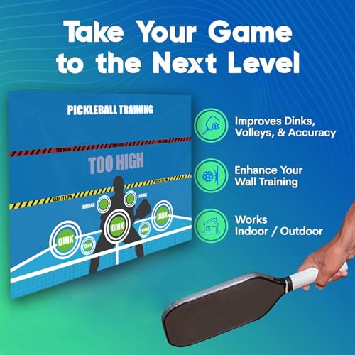 Dink Wall Rebounding Pad Pickleball Training Dink Pad, Wall Practice Rebounder Aid, Pickleball Rebounder, Transform Any Wall into a Pickleball Court and Net Multicolor