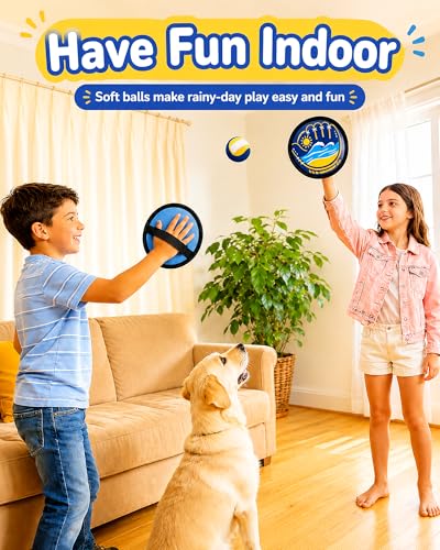 Toss and Catch Baseball Toys,Outdoor Sport Games for Kids and Family with Tball Bats and Toddler Baseball Glove and Sticky Soft Balls. Great for Yard Lawn Beach Pool and Indoor Fun