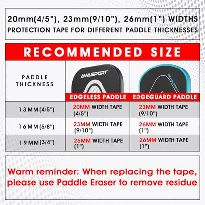 PICKLETECH Pickleball Paddle Protection Tape - Paddle Head Edge Guard - Racket Edge Protection Tape -Fit Perfectly Curved Edge -No Wrinkling - color: Gold, size: Width 20mm