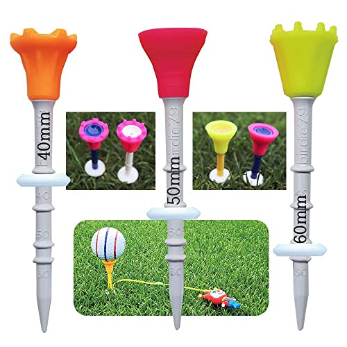 BIRDIE79 Upgraded Premium Big Head(Silicone) Golf Tees 3-1/4 – Height Adjustable – Easy Tee Up -Tee Off with Greater Consistency – Excellent Durability – Golf Tee Hanger – 1Pack