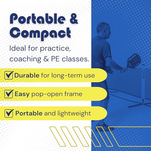 Pickleball Hopper with Wheels – Portable Ball Caddy – Pickleball Basket Holds 110 Balls