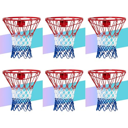 NEIJIANG Basketball Net Replacement, 2025 Upgrade Thick Professional Basketball Nets Heavy Duty Outdoor, All Weather Anti Whip Color Never Fade -12 Loops - style: 6Pcs