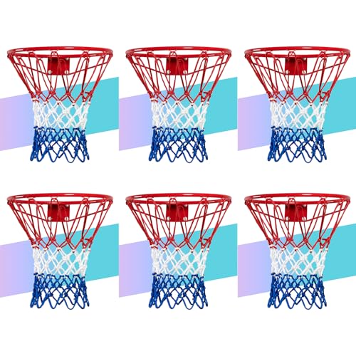 NEIJIANG Basketball Net Replacement, 2025 Upgrade Thick Professional Basketball Nets Heavy Duty Outdoor, All Weather Anti Whip Color Never Fade -12 Loops - style: 6Pcs