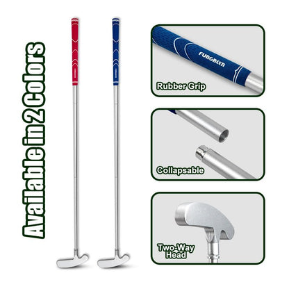 FUNGREEN Golf 2PCS/Pack Two-Way Putter Club for Right or Left Handed Golfers Foldable Alloy Rod Head Adults Golf Putter - 34" Length - color: Blue