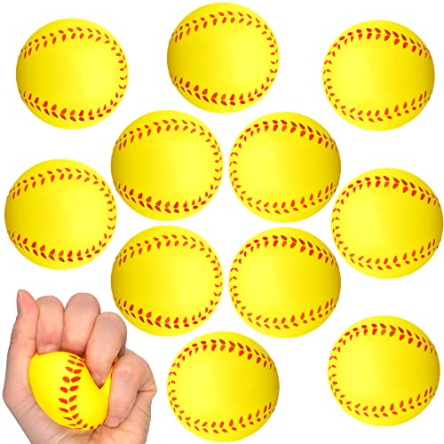 Minatee 12 Pieces Mini Softballs Foam Softball, Stress Balls 2.5' Sports Balls Goodie Bag Stuffers, Small Squeeze Anxiety Bulk Ball, Birthday Gift School Carnival Party Favors Supplies