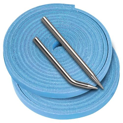 Baseball Glove Lace, Mitt Lace Repair Kit Softball 2 Leather Laces and 2 Lacing Needles for Catcher's Glove - color: Light Blue