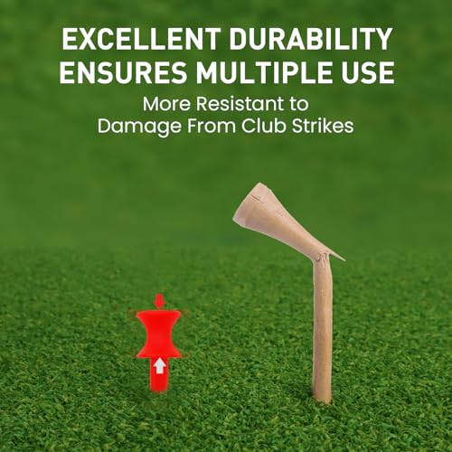 Amy Sport Golf Tees Step Down Plastic Unbreakable 50 Pack Reusable Bulk Professional Height Control Castle Tee for Practice - color: 50 Pack 1 1/4" in Red