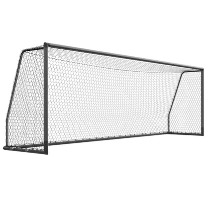 NAIZEA Soccer Goals - 24x8/21x7/18x7/12x6/16x7/10x6/8x6/6x4FT Soccer Goals for Backyard Training- Portable Metal Soccer Net for Youth & Adults - Heavy Duty Steel for Indoor Outdoor Games & Practice - size: 24ft x 8ft, style: Pro-Grey/Alu