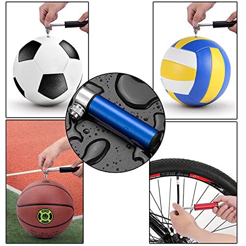 Portable Mini Bicycle Pump, Aluminium Bicycle Air Pump, Easy Inflatable, Ball Basketball Pump, 120 PSI High Pressure Air Pump, Road Pump for Road Bike, Mountain Bikes and Balls