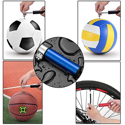 Portable Mini Bicycle Pump, Aluminium Bicycle Air Pump, Easy Inflatable, Ball Basketball Pump, 120 PSI High Pressure Air Pump, Road Pump for Road Bike, Mountain Bikes and Balls