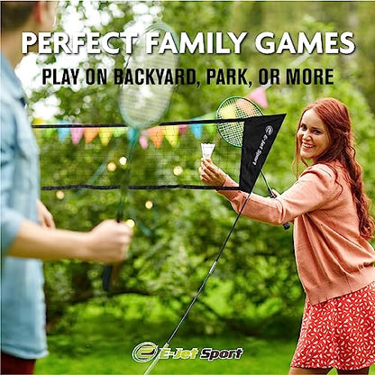 Badminton Net, Portable & Instant Setup (Tool Free Assembly) - Backyard Fun, Beach Park Picnic Outdoor Games