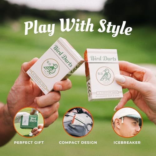 Premium Bamboo Wood Golf Tees, 18/72/180 Units (Packs of 18), 2 ¾ Golf Tees in Cigarette-Style Packaging, Durable, Biodegradable, Golf Tees Wood for Stylish Golfers - size: 180 Units (Pack of 10)