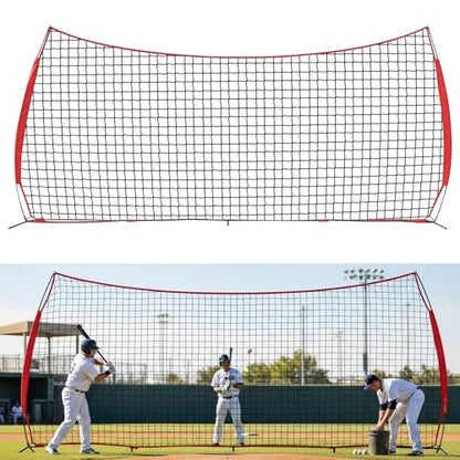 7x7ft/12x9ft/16x10ft/20x10ft Barricade Backstop Net, Sports Barrier Net, Multi-Sport Net with Carry Bag, Protective Screen for Practice- Baseball, Softball, Lacrosse, Soccer, Basketball, Tennis - size: 20x10 ft