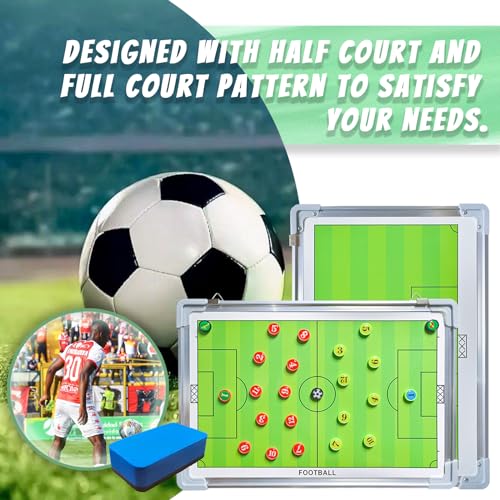 PhantomSky Portable Professional Soccer/Football Aluminum Alloy Tactics Board Coaching Board Strategy Board with Magnetic Markers, Pen, Eraser and Portable Storage Bag (Size: 45 x 30cm)