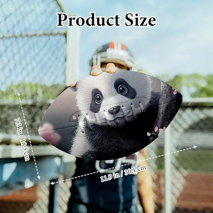 American Football, Official Size 11.9 x 7.3 Inch, Premium Composite Leather High-Grip Ball with Pro-Style Lacing, Unique Prints for Training, Games & Gifts - color: Panda Sakura