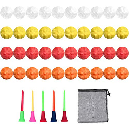 40 Pack Foam Golf Practice Balls - Realistic Feel and Limited Flight Training Balls for Indoor or Outdoor