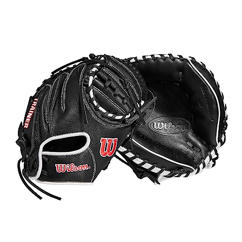 Wilson Trainer Baseball Gloves - Black/Red - style: Catcher