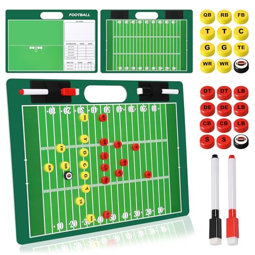 Desoto Dry Erase Double-Sided Premium Coaches Clipboard, Tactical Magnetic Board Kit, Magnetic Coaching Board, Coaches Gift for Coaches(Soccer, Football, Basketball, Baseball) - style: Football