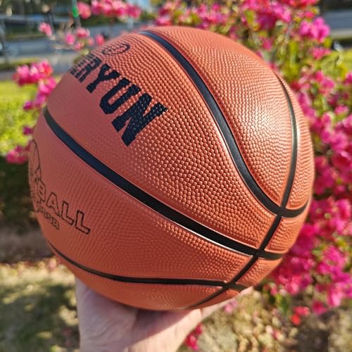 Size 7(29.5")/Size 5(27.5") Rubber Basketball - Durable, Wear-Resistant for Indoor & Outdoor Training with Pump Included(Deflated)