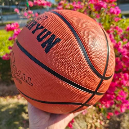 Size 7(29.5")/Size 5(27.5") Rubber Basketball - Durable, Wear-Resistant for Indoor & Outdoor Training with Pump Included(Deflated)