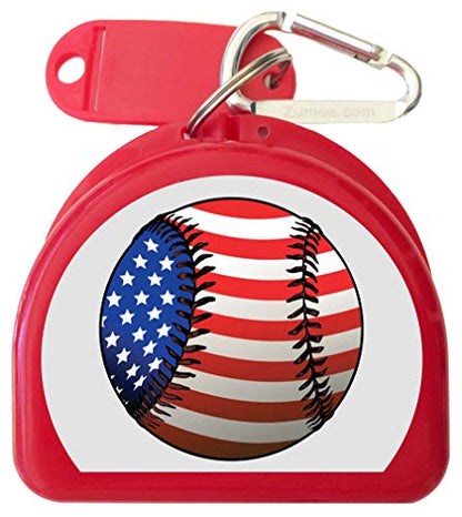 Baseball Mouth Guard, Retainer Case - American Baseball
