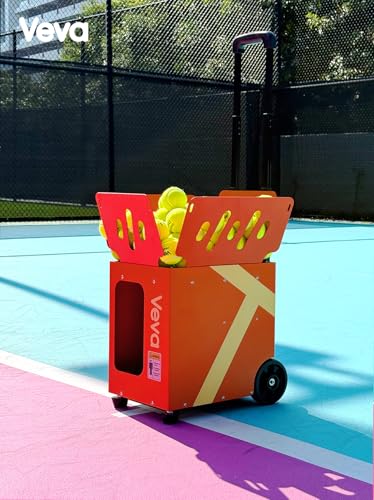 Veva V2 Portable Tennis Ball Machine with App & Remote, 68MPH Speed, 120-Ball Capacity, 4-8H Battery, Advanced Spin Control for Indoor/Outdoor Training