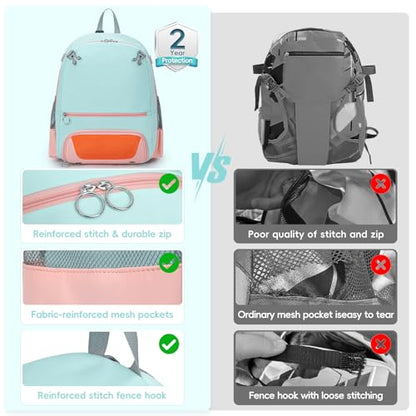 KAVIGOR 2026 Youth Baseball & Softball Bag | Ultra-Light Tball Backpack with Shoe Compartment & Helmet Holder | Skin-Soft Fabric