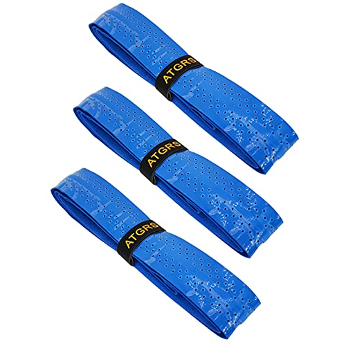 Tennis Grip Tacky Tennis Racket Grip Tape Absorbent Anti-Slip Tennis Overgrip for Tennis Badminton Pickleball Racquet Handle Grip with Damping Ridges Overgrips (Royal Blue)