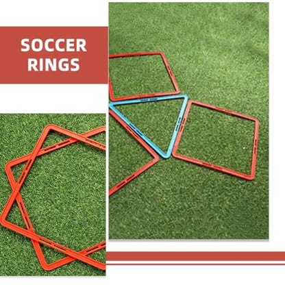 POPETPOP Square Agility Rings, 6pcs Speed Rings, Youth Agility Footwork Training Speed Hurdles Ladder Fitness Equipment Sport Workout Home Gym