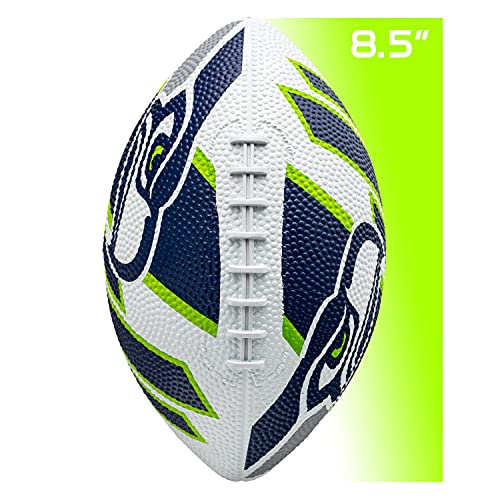 Franklin Sports NFL Team Footballs - Rubber Youth Mini Balls for All Teams - Kids 8.5" Football + Air Pump Sets - Official NFL Licensed - style: Seattle Seahawks