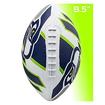Franklin Sports NFL Team Footballs - Rubber Youth Mini Balls for All Teams - Kids 8.5" Football + Air Pump Sets - Official NFL Licensed - style: Seattle Seahawks
