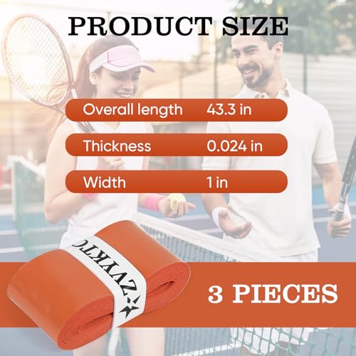 Tennis Racket Grip Tape, Ultra Thin Tacky Tennis Overgrip for Sweat Absorption & Control – Durable Anti-Slip Replacement Grip for Tennis, Badminton & Pickleball (3 Pack) - color: TERRE BATTUE